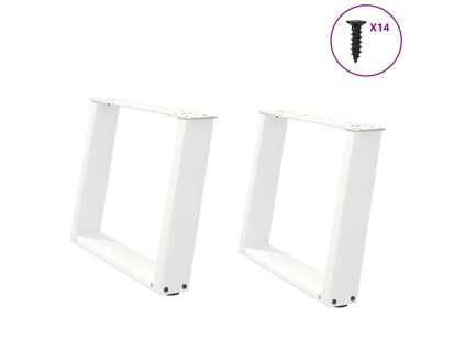 Nohy konferenčního stolku ve tvaru U, 2 ks, bílé, 60 x (42-43) cm, ocel 4012769