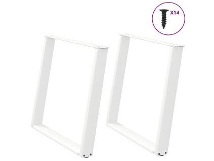 Nohy k jídelnímu stolu ve tvaru U, 2 ks, bílé, 100 x (72-73) cm, ocel 4012805