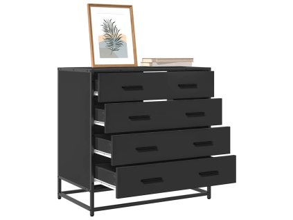 Komoda se zásuvkami černá 70x41x70 cm kompozitní dřevo 849079
