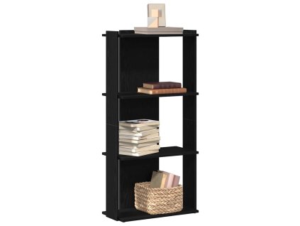 Knihovna se 3 policemi černá 60 x 30 x 120 cm kompozitní dřevo 860266