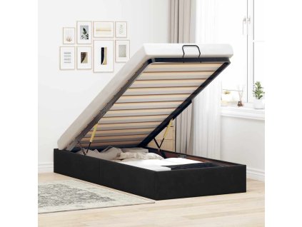 Osmanský rám postele bez matrace černá 90x200 cm samet 3310939