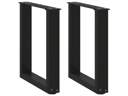 Nohy konferenčního stolku ve tvaru U, 2 ks, černé, 38 x (42-43) cm, ocel 4013152