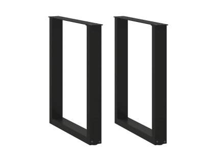 Nohy k jídelnímu stolu ve tvaru U, 2 ks, černé, 70 x (72-73) cm, ocel 4013184