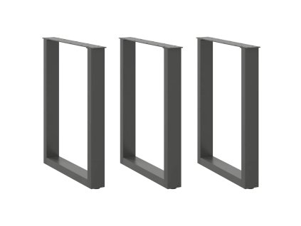 Nohy k jídelnímu stolu ve tvaru U, 3 ks, antracitové, 70 x (72-73) cm, ocel 4013202