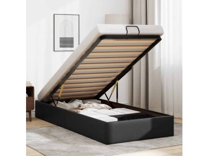 Osmanský rám postele bez matrace černá 100x200 cm umělá kůže 3310784
