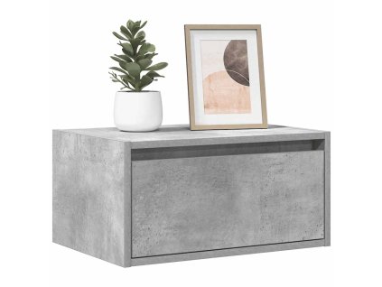 Nástěnné noční stolky s LED osvětlením 2 ks betonově šedé 860218