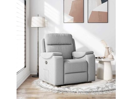 Polohovací křeslo obláčkově šedá textil 4015689