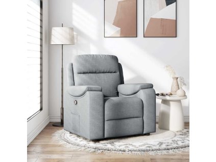 Polohovací křeslo světle šedé textil 4015680