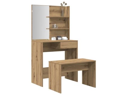 sada toaletního stolku dub artisan kompozitní dřevo 3329190