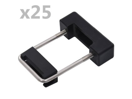 Spona ve tvaru U s plastem pro plotové sloupky 60x40 mm 25 sad 144505