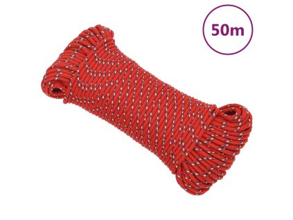 Lodní lano červené 3 mm 50 m polypropylen 152376