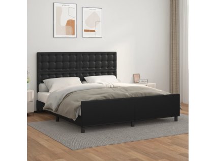 Rám postele s čelem černý 180x200 cm umělá kůže 3125585