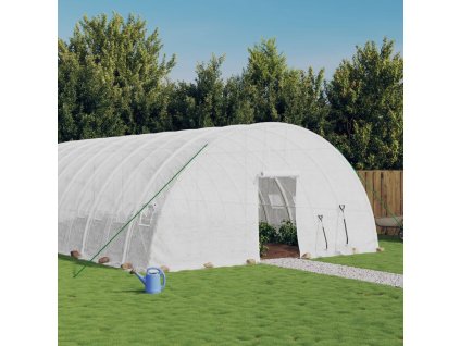 Skleník s ocelovým rámem bílý 144 m² 24 x 6 x 2,85 m 3188126