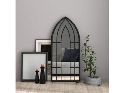 Zrcadlo černé 100 x 45 cm železo do interiéru 3093524