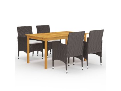 5dílný zahradní jídelní set hnědý 3067764