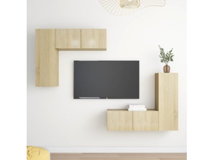 4dílný set TV skříněk dub sonoma kompozitní dřevo 3079004