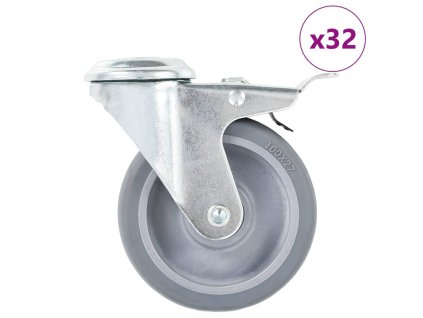 32 ks otočná kolečka s otvorem pro šroub 100 mm 277870
