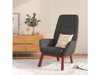 Relaxační židle tmavě šedá textil 341384