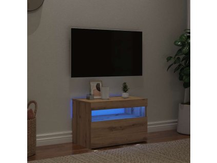 TV stolek s LED dub artisan 60 x 35 x 40 cm kompozitní dřevo 856311