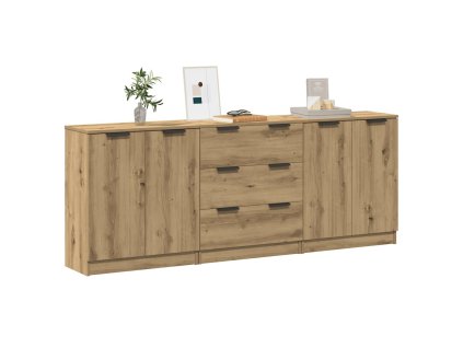 Příborníky 3 ks dub artisan 60x30x70 cm kompozitní dřevo 3329226