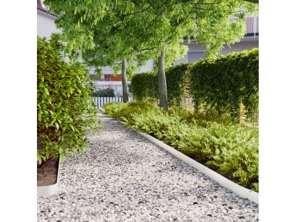 Travní lemy 10 ks bílá 10x103 cm ocel válcovaná za studena 860131