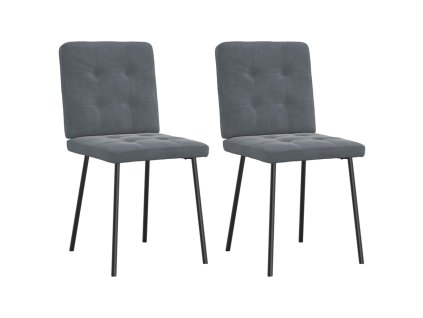 Jídelní židle 2 ks tmavě šedé samet 4101058