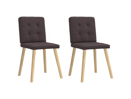 Jídelní židle 2 ks tmavě hnědé textil 4101072