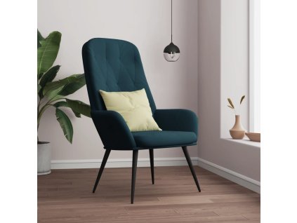 Relaxační křeslo modré samet 341204