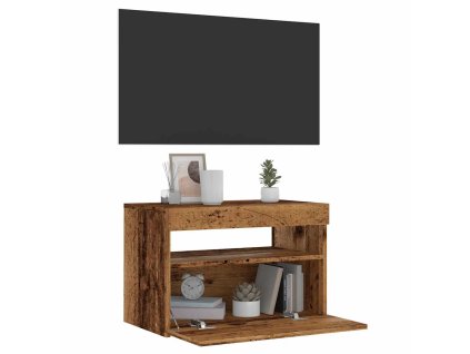 TV stolek s LED old wood 60 x 35 x 40 cm kompozitní dřevo 856309