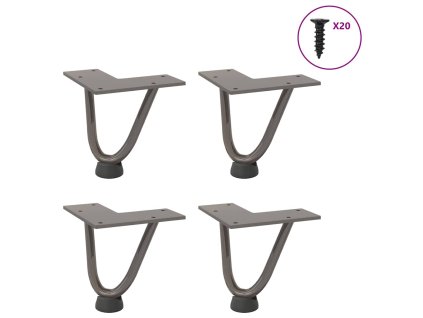 Nohy do vlasů pro konferenční stolek 4 ks přírodní ocel 10 cm masivní ocel 4012411