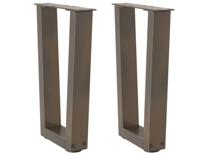 Nohy konferenčního stolku ve tvaru V, 2 ks, přírodní ocel, 38 x (42-43,3) cm, ocel 4012627