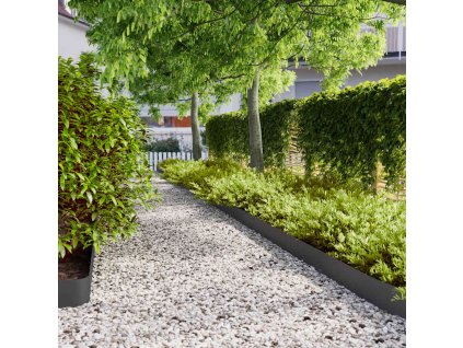 Travní lemy 50 ks černé 15x103 cm ocel válcovaná za studena 860148