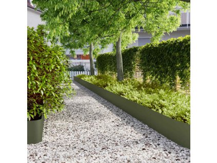 Travní lemy 10 ks olivová 25x103 cm ocel válcovaná za studena 860169