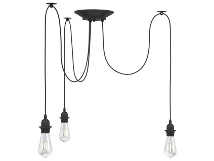 Závěsné svítidlo se 3 držáků lamp E27 černé metal 4103453