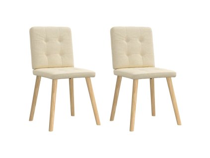 Jídelní židle 2 ks krémové textil 4101075