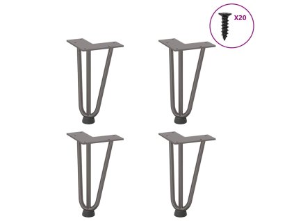 Nohy do vlasů pro konferenční stolek 4 ks přírodní ocel 20 cm masivní ocel 4012435