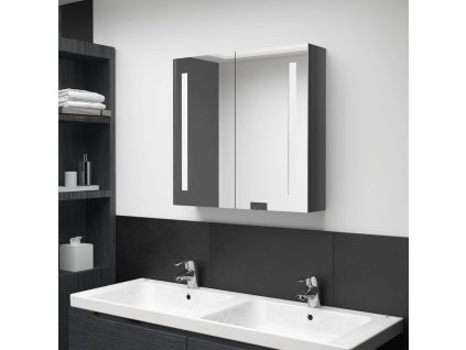 LED koupelnová skříňka se zrcadlem zářivě šedá 62 x 14 x 60 cm 326521
