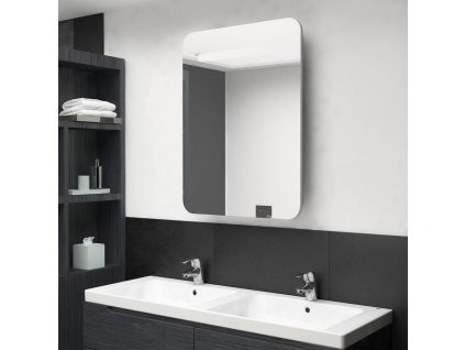 LED koupelnová skříňka se zrcadlem betonově šedá 60x11x80 cm 326502