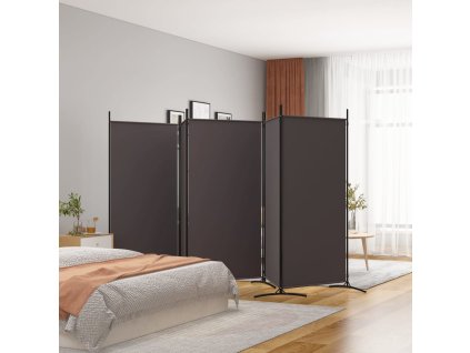 5dílný paraván hnědý 433x180 cm textil 350267
