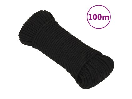 Pracovní lano černé 5 mm 100 m polyester 152809