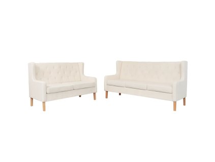 Sedací souprava 2 kusy textil krémově bílá 274930