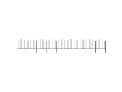 Zahradní plot s hroty ocel (1,5–1,75) x 15,3 m černý 277747