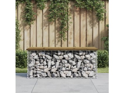 Zahradní lavice gabionový design 103 x 44 x 42 cm borové dřevo 834361