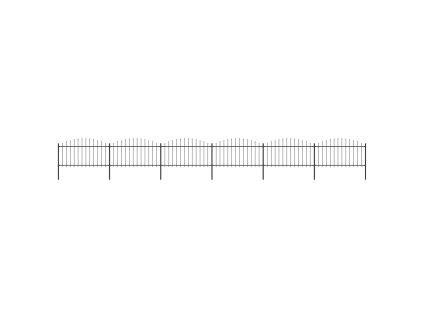 Zahradní plot s hroty ocel (1,25–1,5) x 10,2 m černý 277735