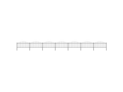 Zahradní plot s hroty ocel (0,5–0,75) x 11,9 m černý 277709