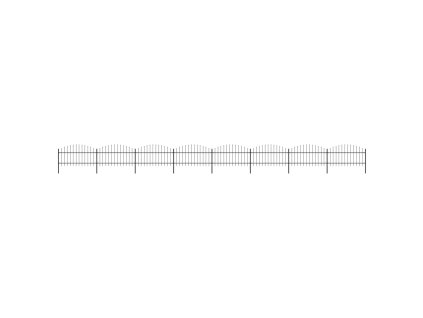 Zahradní plot s hroty ocel (1–1,25) x 13,6 m černý 277728