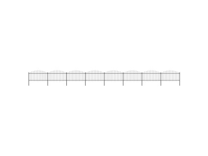 Zahradní plot s hroty ocel (1,25–1,5) x 13,6 m černý 277737