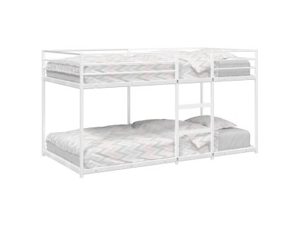 Patrová postel bez matrace bílá 100x200 cm ocel 4019886