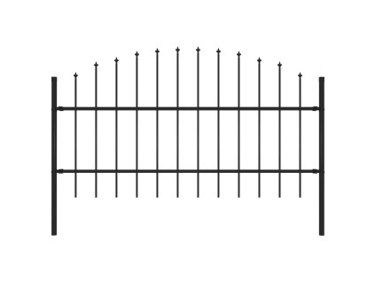 Zahradní plot s hroty ocel (0,75–1) x 1,7 m černý 144941