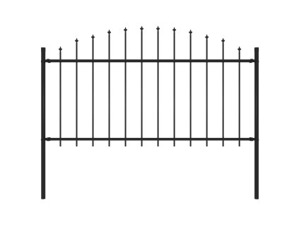Zahradní plot s hroty ocel (1,25–1,5) x 1,7 m černý 144943